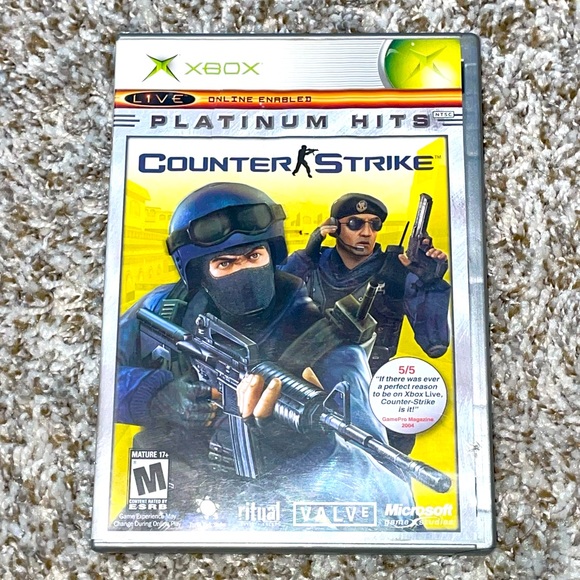 VINTAGE XBOX COUNTER STRIKE Platinum Hits Video Game With Case & Manual Book - Picture 1 of 4